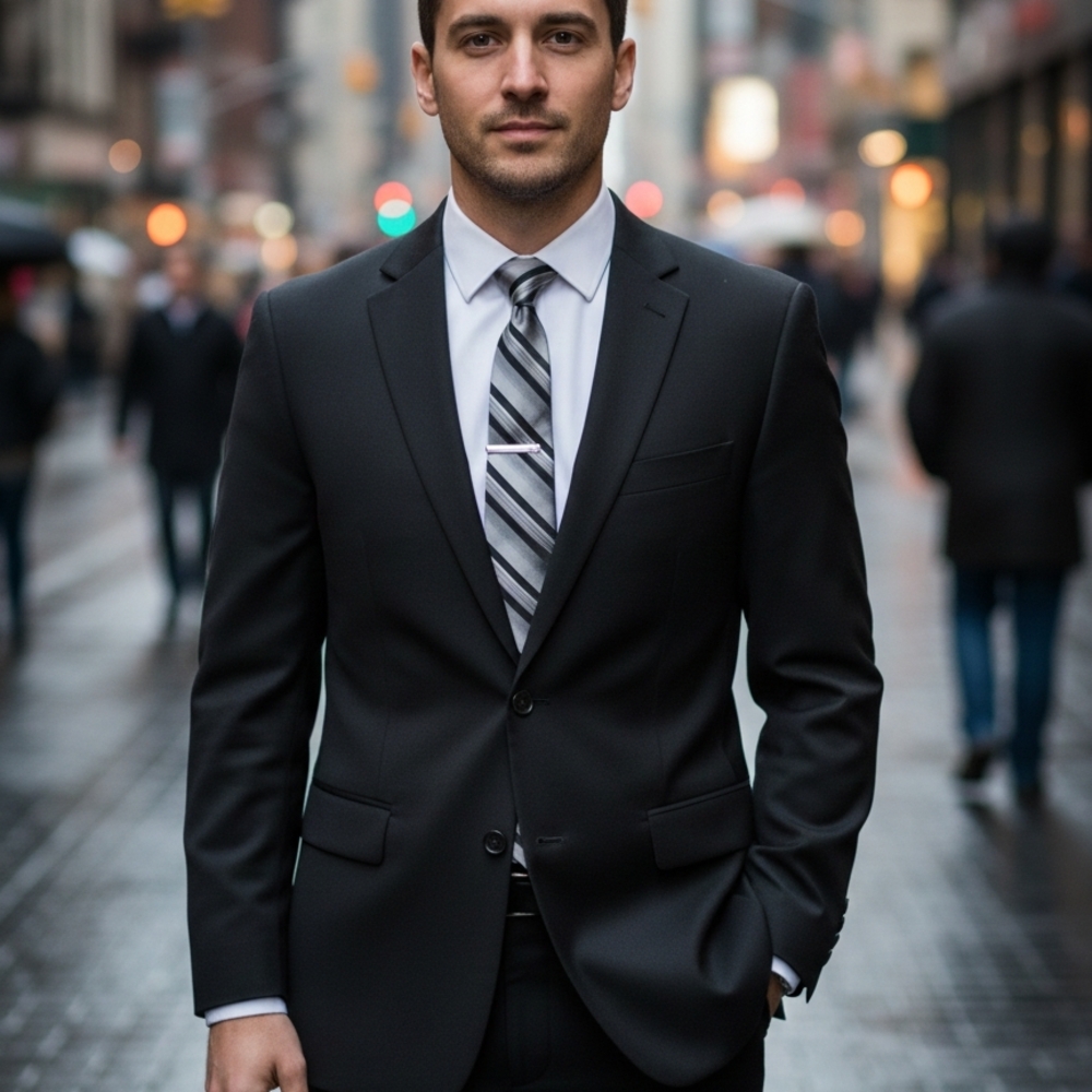 Elevate Your Style: Croft & Barrow Men's Gray & Silver Striped Tie!
